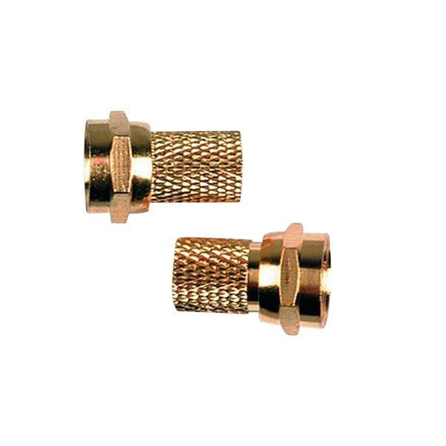 AT 19 F-Stecker schraubbar, gold 7mm