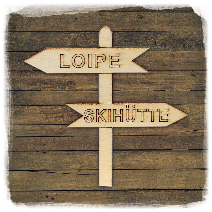 Holz ZB Biathlon Schild Loipe