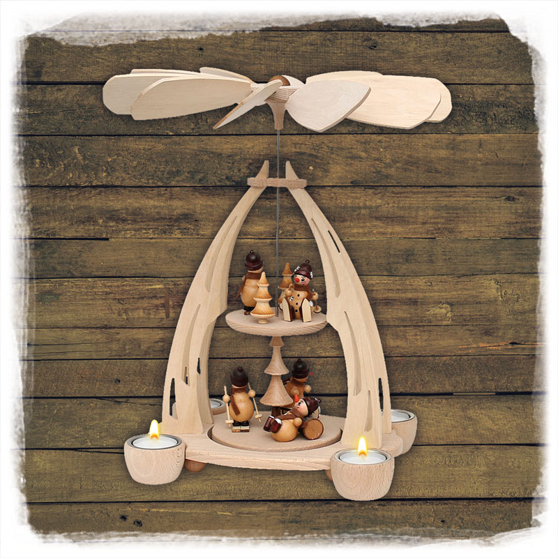 Holz Pyramide Schneemannfiguren  Sigro