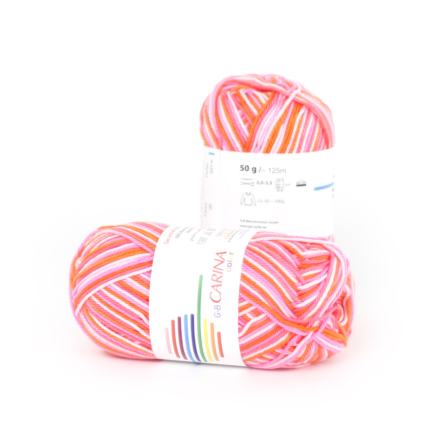Strickwolle Carina color pink-rot-orange 06 