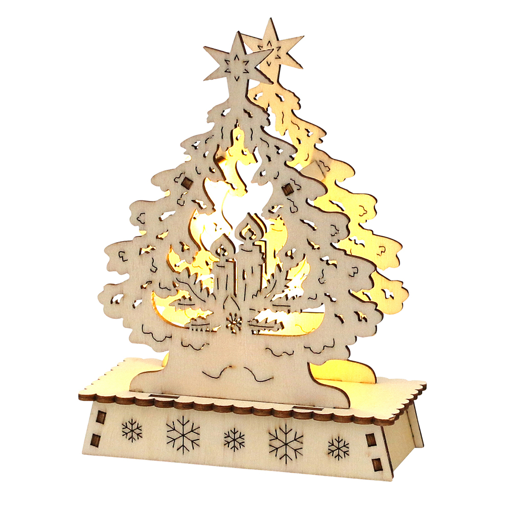 Holz Schwibbogen LED Weihnachtsbaum 6fach