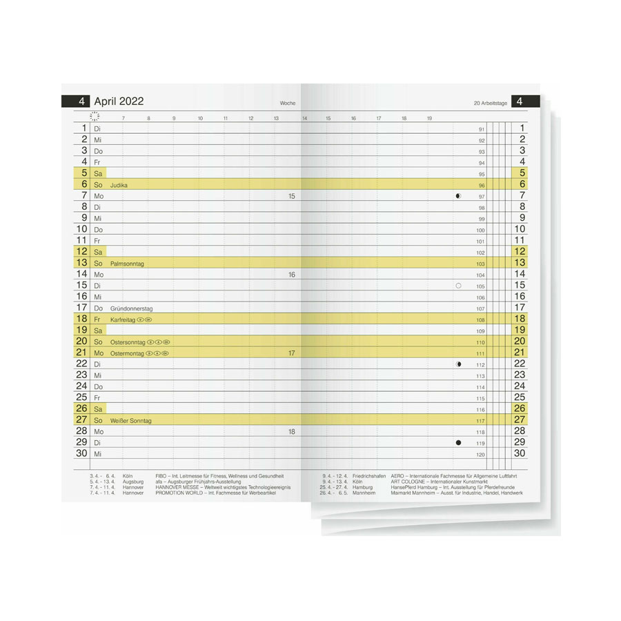 Kalender Faltkalender mini Ersatz Rido d-15