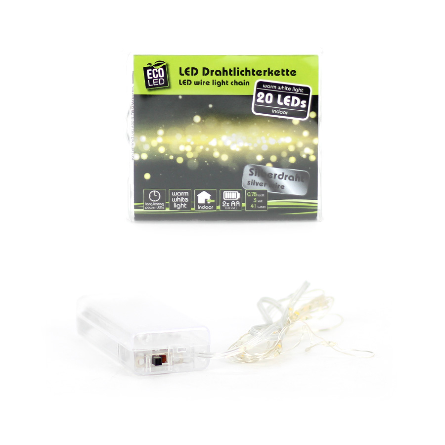 Lichterkette 20 LED Silberdraht ww Noor