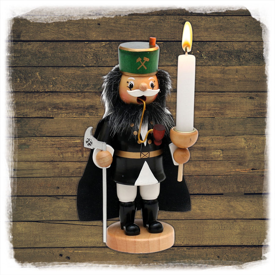 Holz Räuchermann Bergmann 17cm Kerzenhalter Sigro