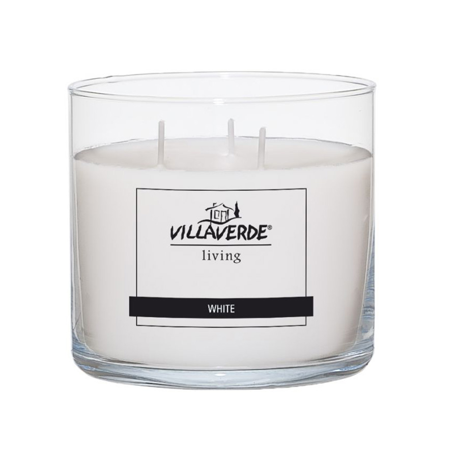 3-Docht Duftkerze im Glas White