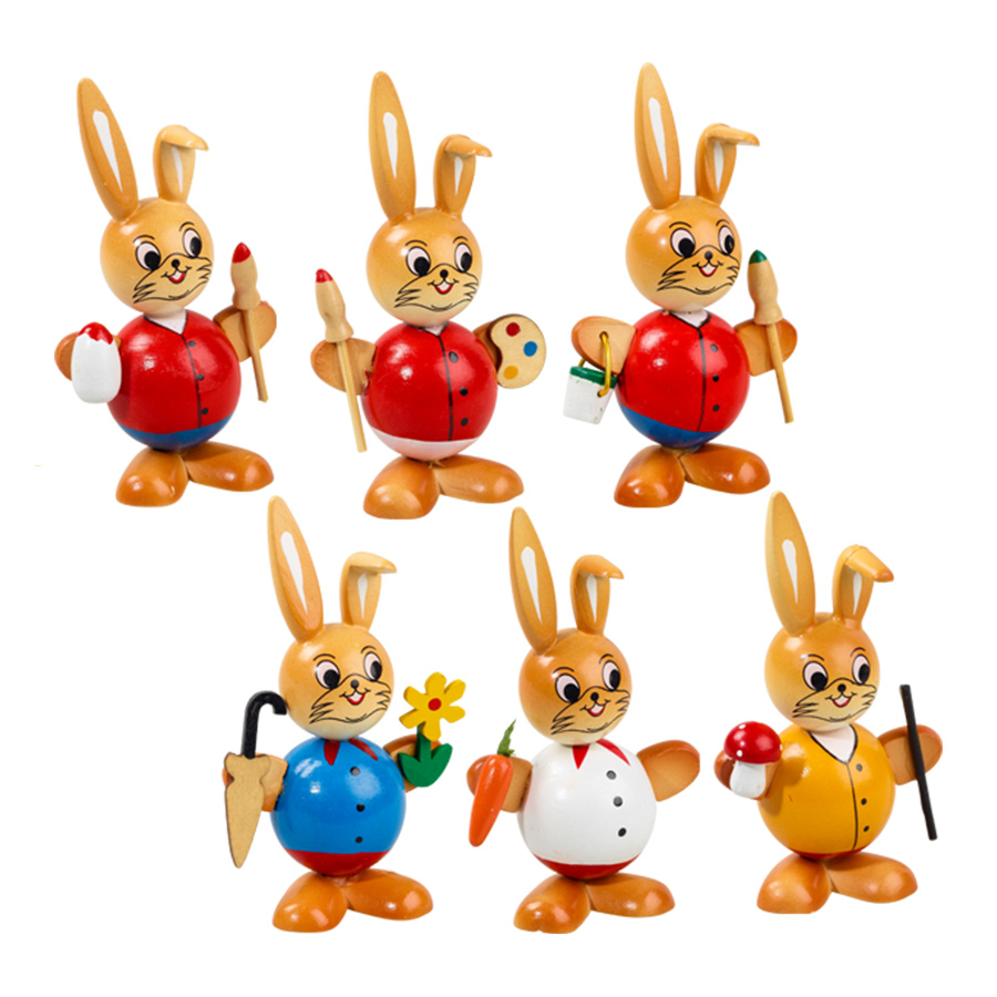 Holz Hase Kugelform 10cm 6fach