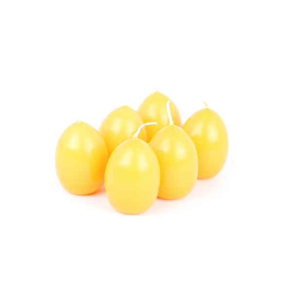 Kerze Osterei 6er-Set 6cm orange in Box