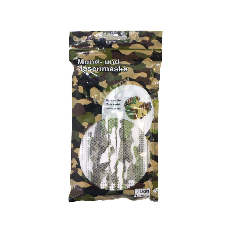 Atemschutzmaske 3-lagig 10 Stück Pack camouflage
