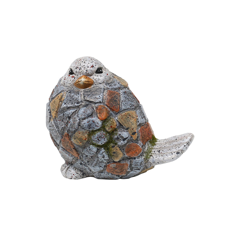 Keramik Vogel steingrau 