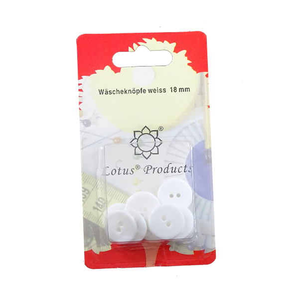 Wäscheknopf 18mm weis 12 Stück