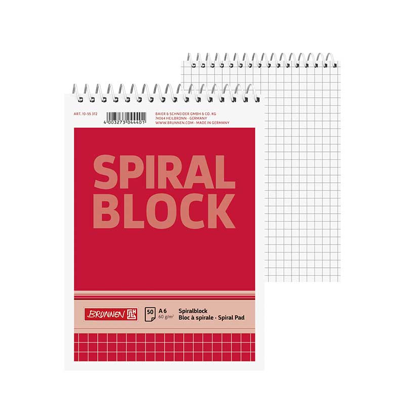 Notitzspiralblock A6 kar rot  Brunnen