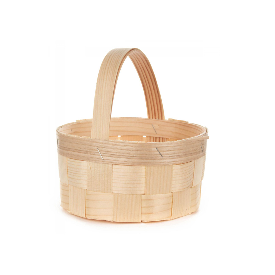 Osterkorb Span15cm m. Henkel rund/natur