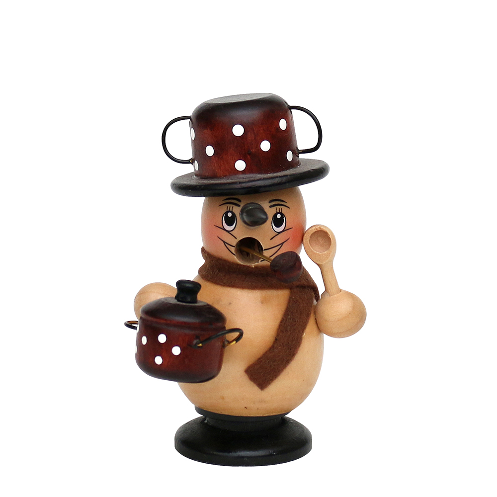 Holz Räucher-Schneemann natur/braun 11cm Sigro