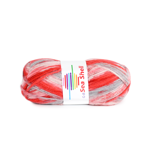 Strickwolle Sea Shell rot-natur-grau 100