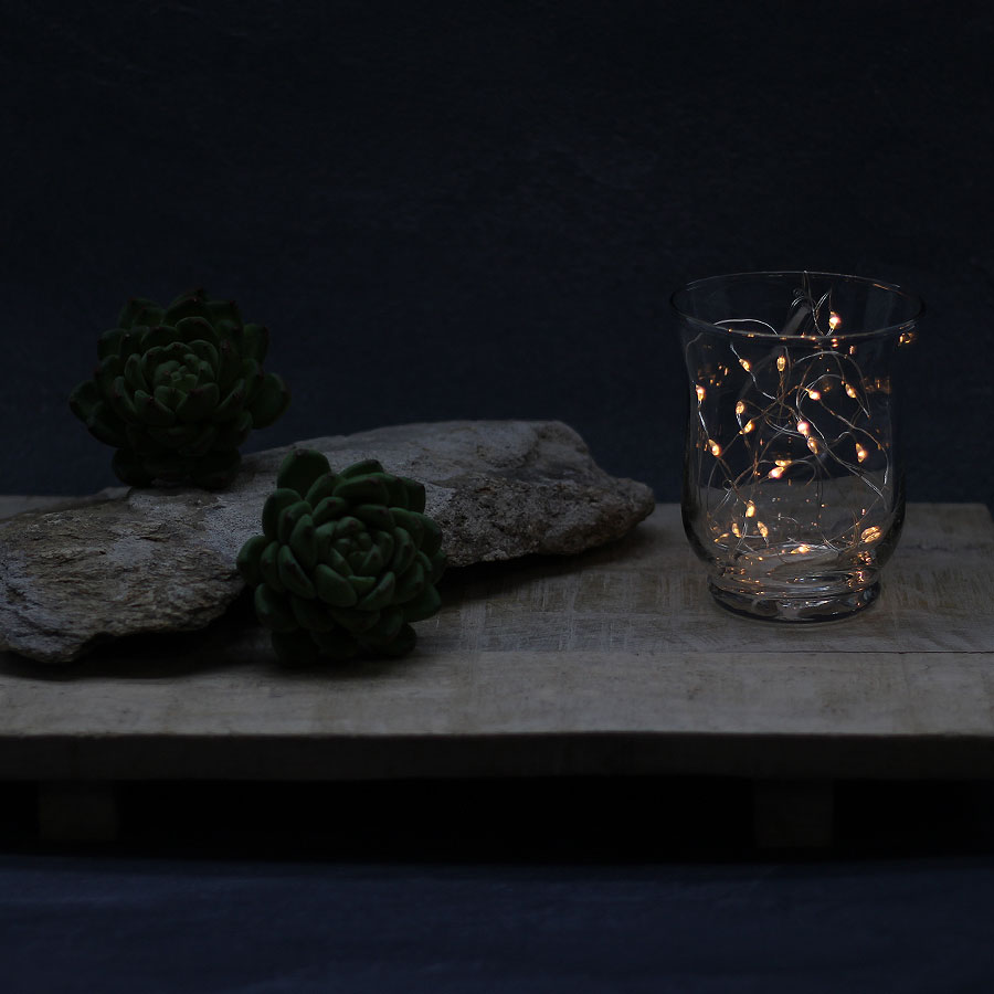 Lichterkette 20 LED Silberdraht ww Timer Noor