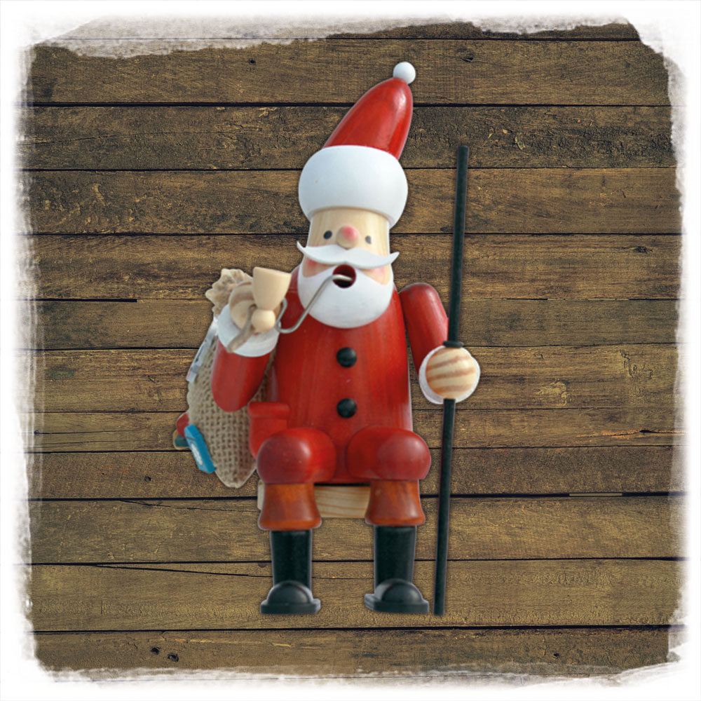 Holz Räuchermann Kantenhocker Weihnachtsmann Schulte