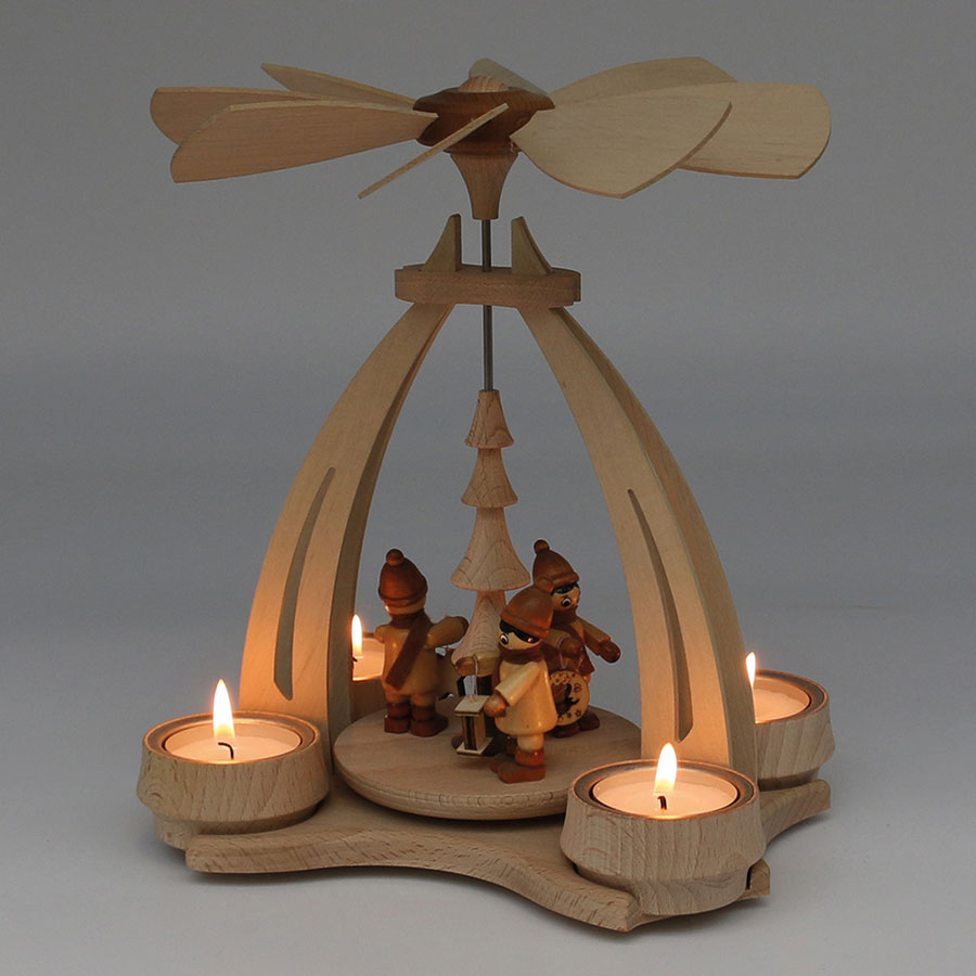 Holz Pyramide Laternenkinder Sigro