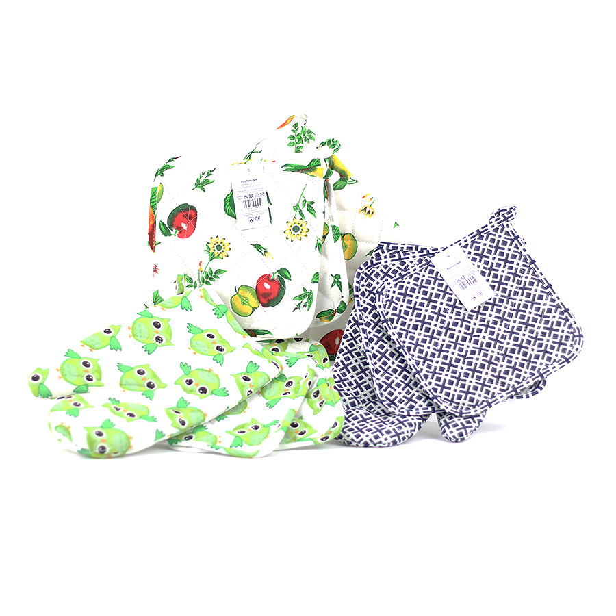 Topflappen 2x und Topfhandschuh