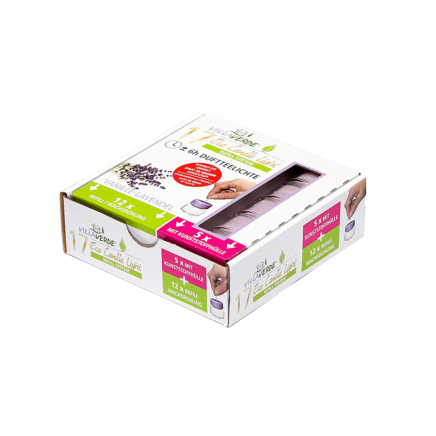 ECL Teelichter Kombipack 17er Vanille-Lavendel