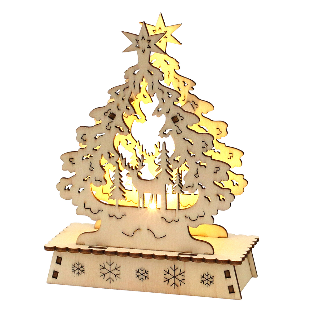 Holz Schwibbogen LED Weihnachtsbaum 6fach