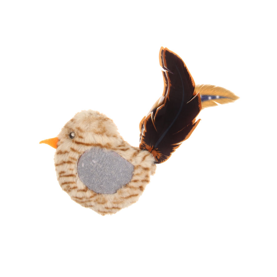 Katzenspielzeug Vogel Plüsch Federn u Minze