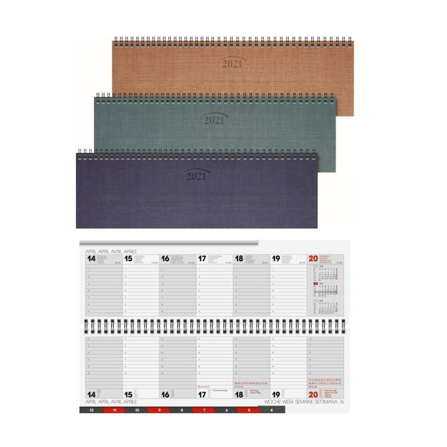 Kalender Tisch Wochenkalender quer 3 Farben