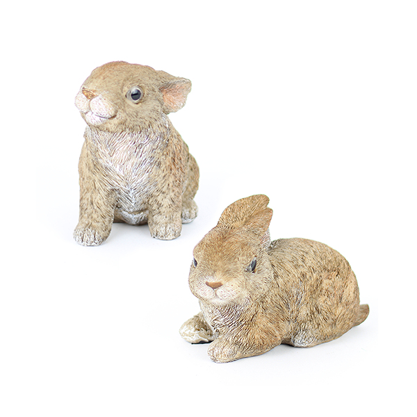 Steinharz Hase braun sitzend 2fach NOOR