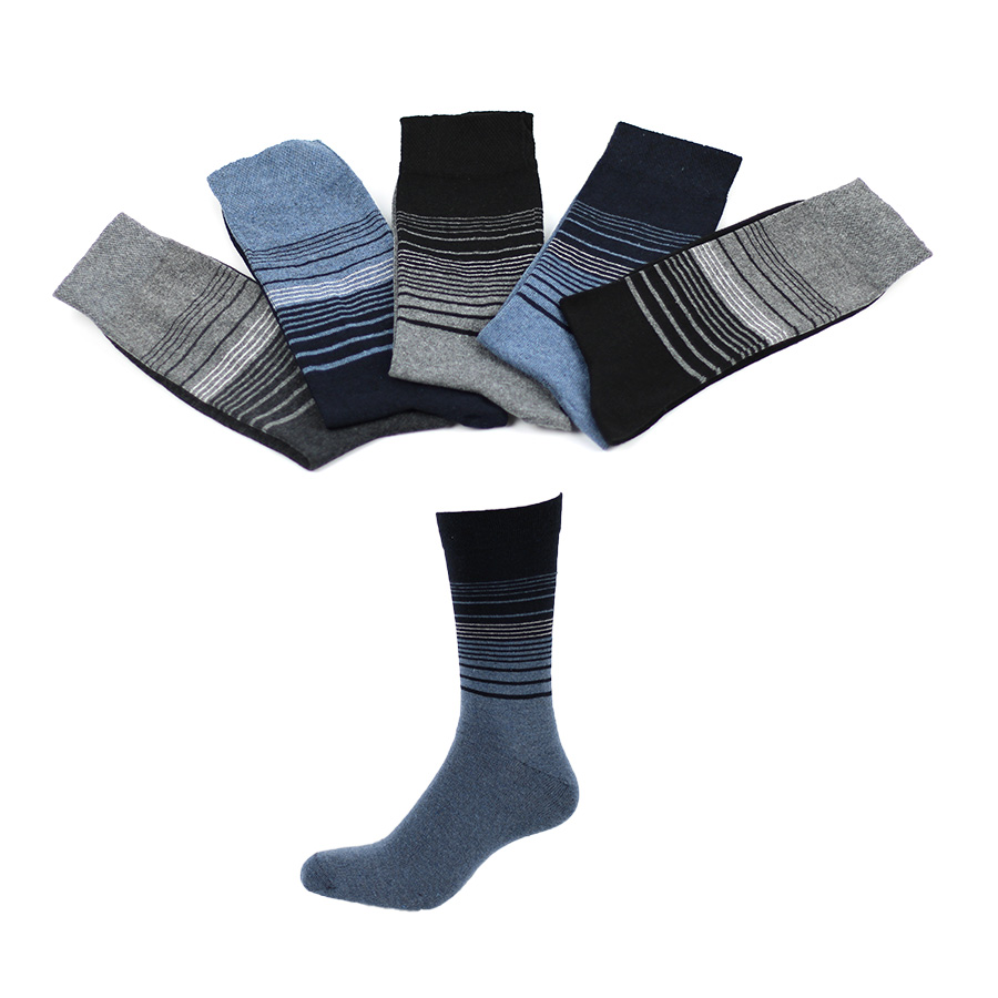 Herrensocke Querstreifen 5er 950104