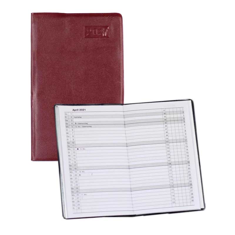 Kalender Tasche 16x9 bordeaux H&B