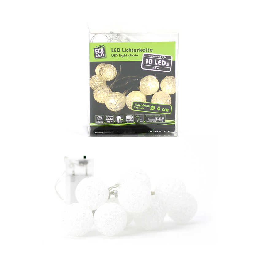 Lichterkette LED 10 Kugelbälle warmweiß