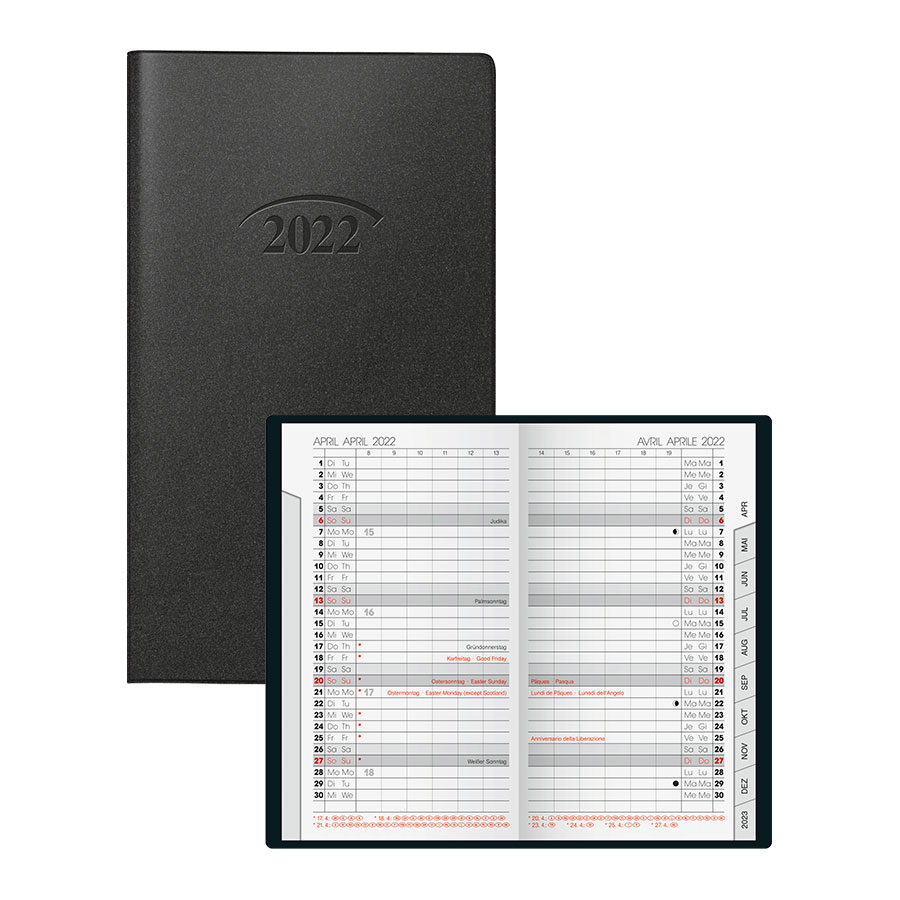 Kalender Sichtkalender 9x15cm schwarz Modell 751