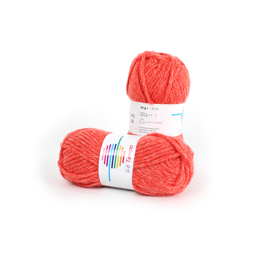 Strickwolle Tempo hellrot F03