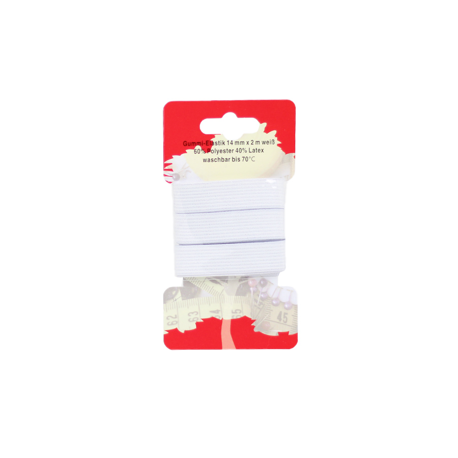 Gummi-Elastik 14mm x 2m weiß