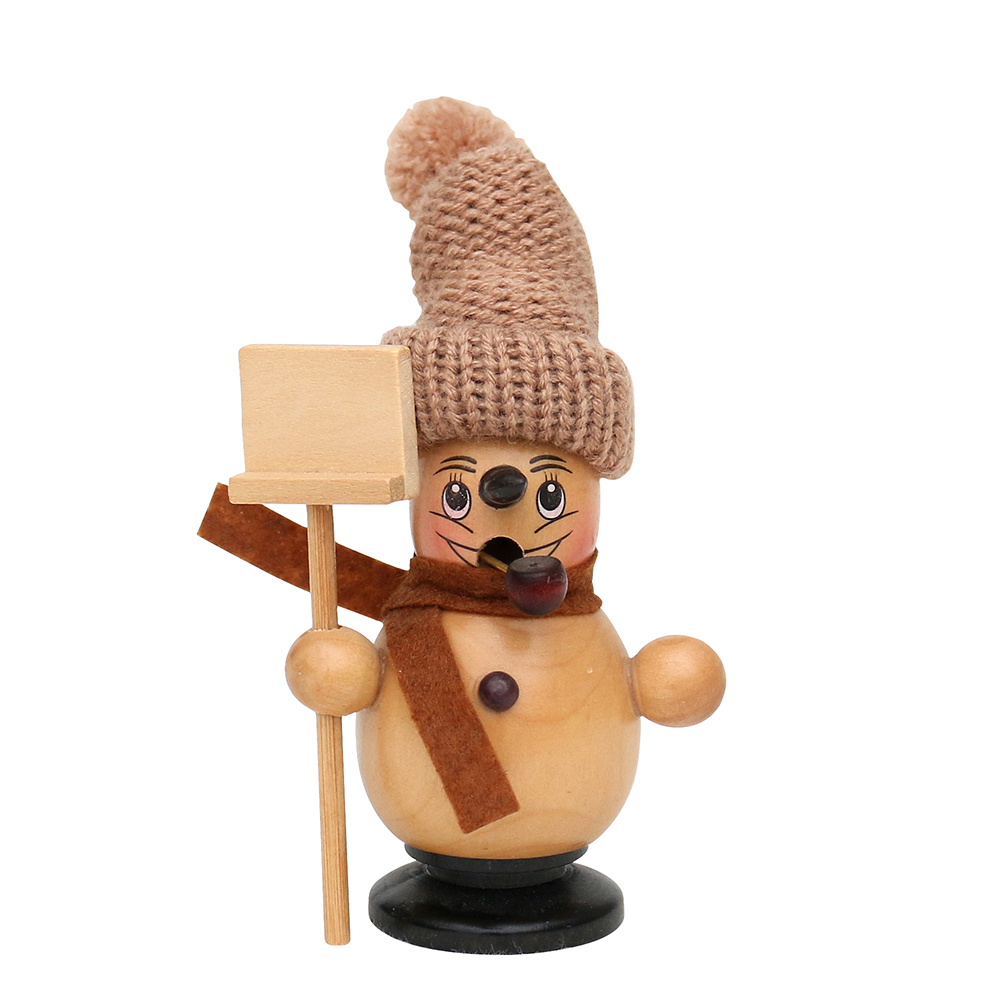 Holz Räucher-Schneemann natur/braun 11cm Sigro