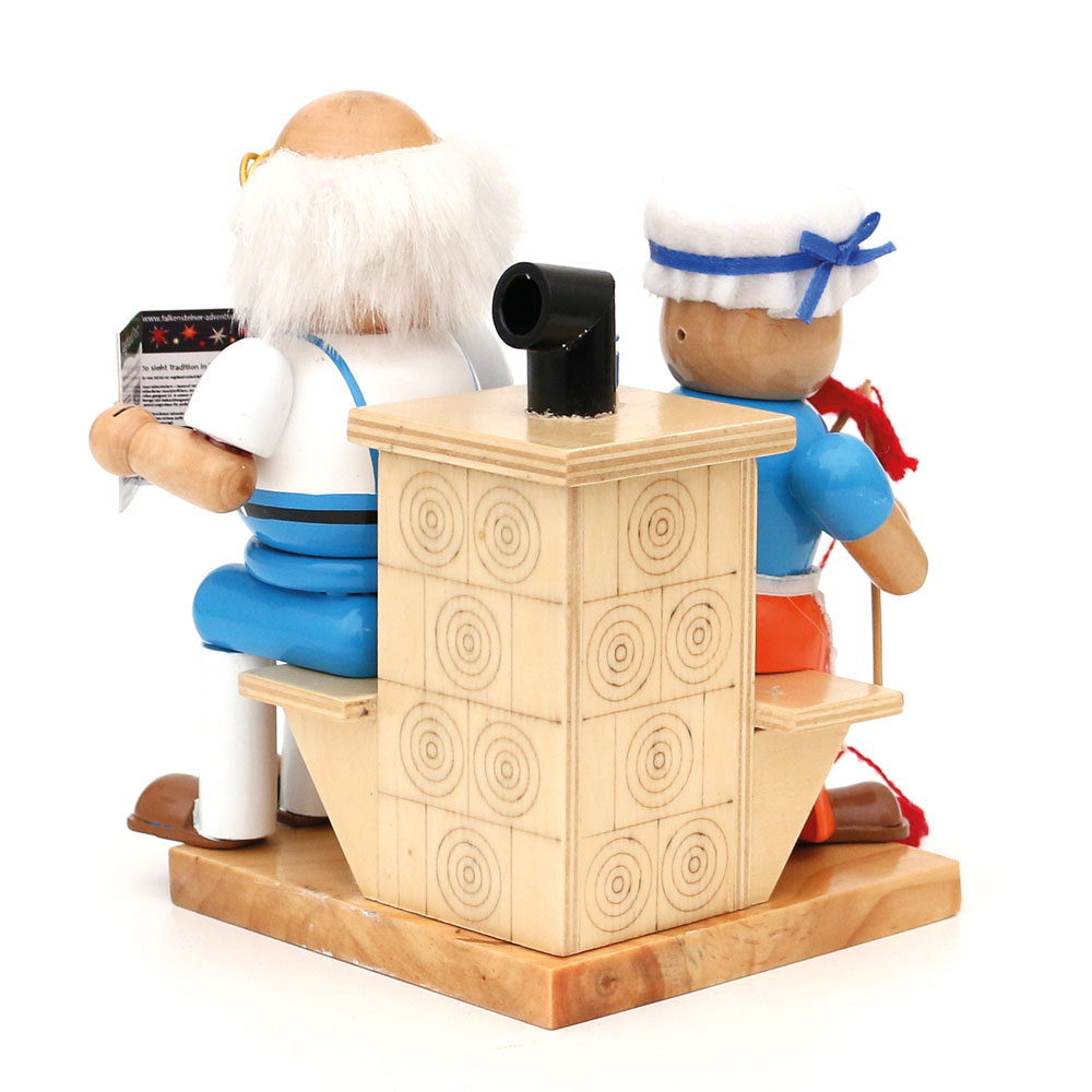 Holz Räuchermann Oma & Opa am Kamin  Sigro