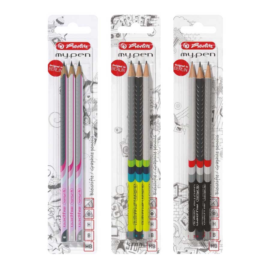 Bleistifte my.pen 3 Stück H,HB,B