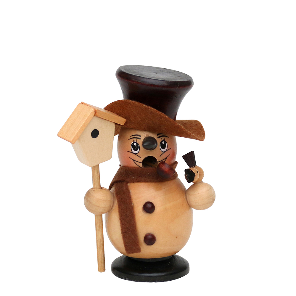 Holz Räucher-Schneemann natur/braun 11cm Sigro