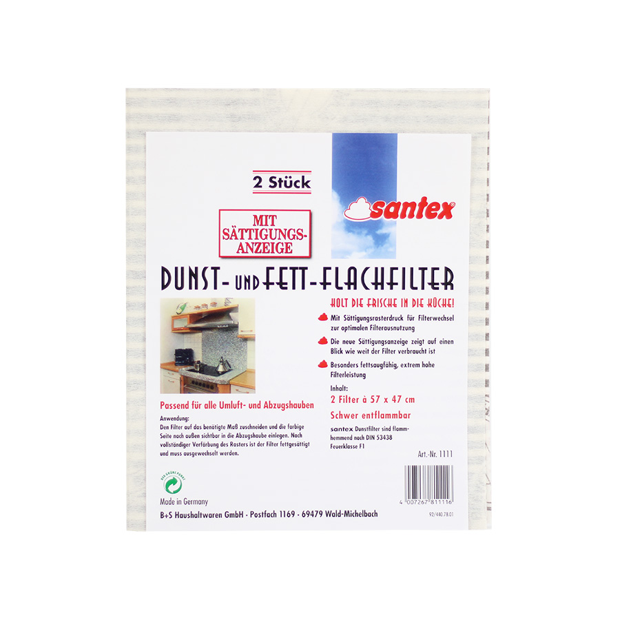 Dunst- und Fett-Flachfilter 2er santex