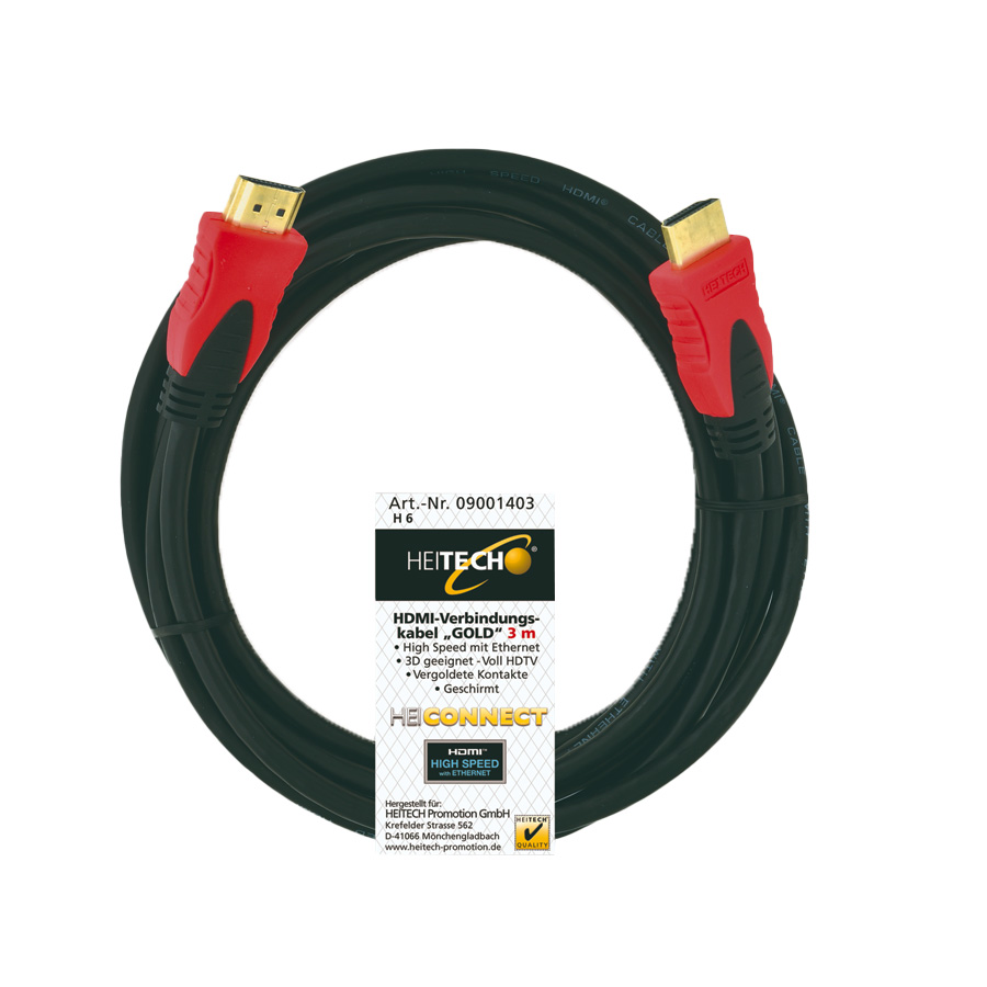 HDMI Verbindungskabel Gold 3m