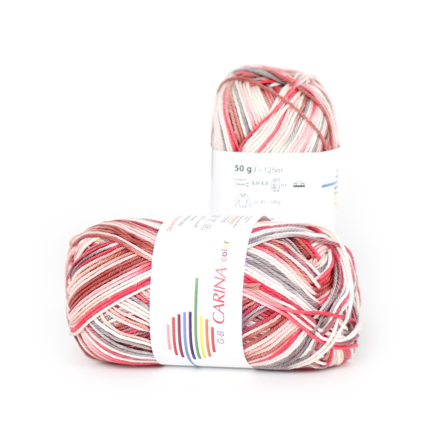 Strickwolle Carina color rosa-creme-rost 15 