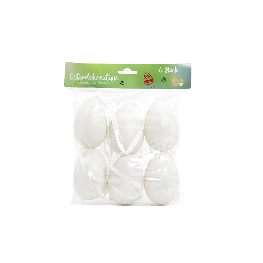 Ostereier 6er weiss 8cm  NOOR