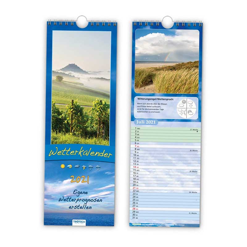 Kalender Wand Wetterkalender Streifen