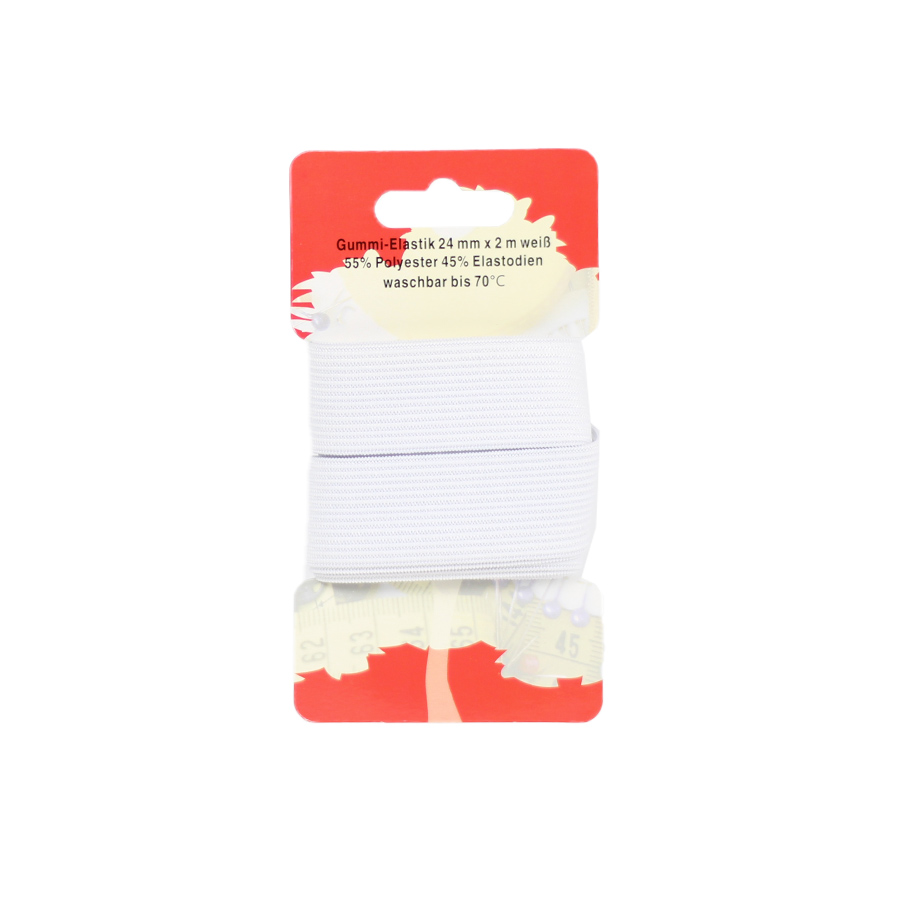 Gummi-Elastik 24mm x 2m weiß