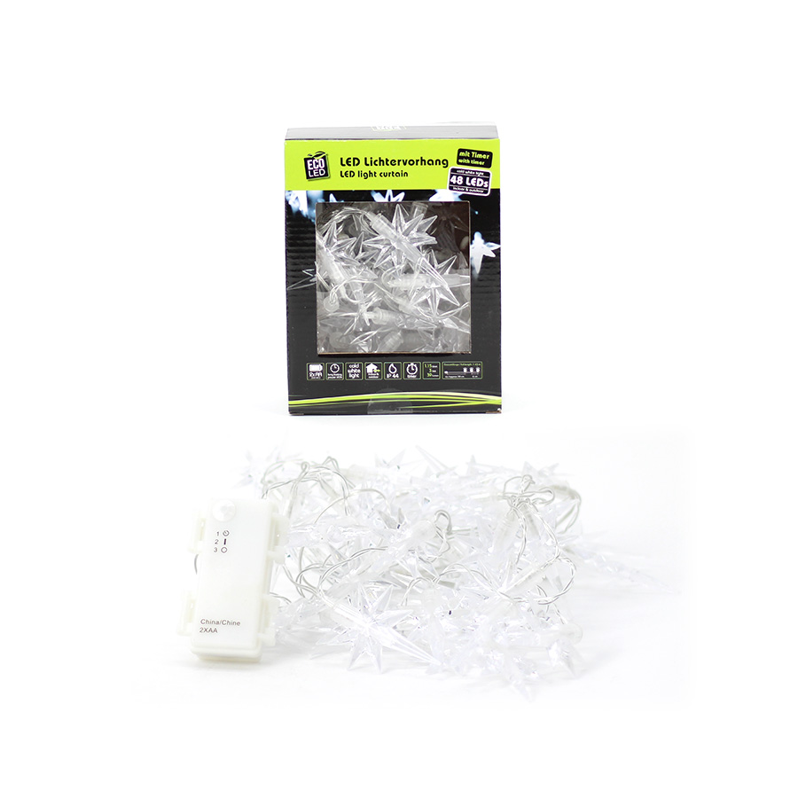 Lichtervorhang Polarstern, 48 LED, mit Timer
