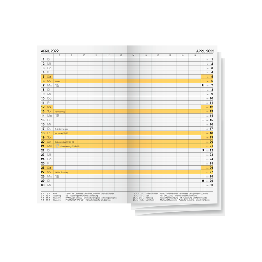 Kalender Faltkalender- Einlage  Modell 