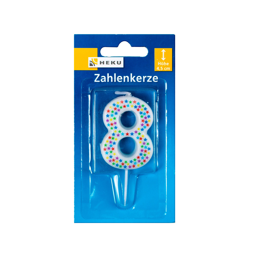 Kerze Zahl 8 mit Spieß