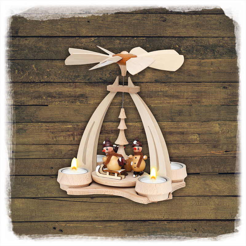 Holz Pyramide Schneemannfiguren Sigro