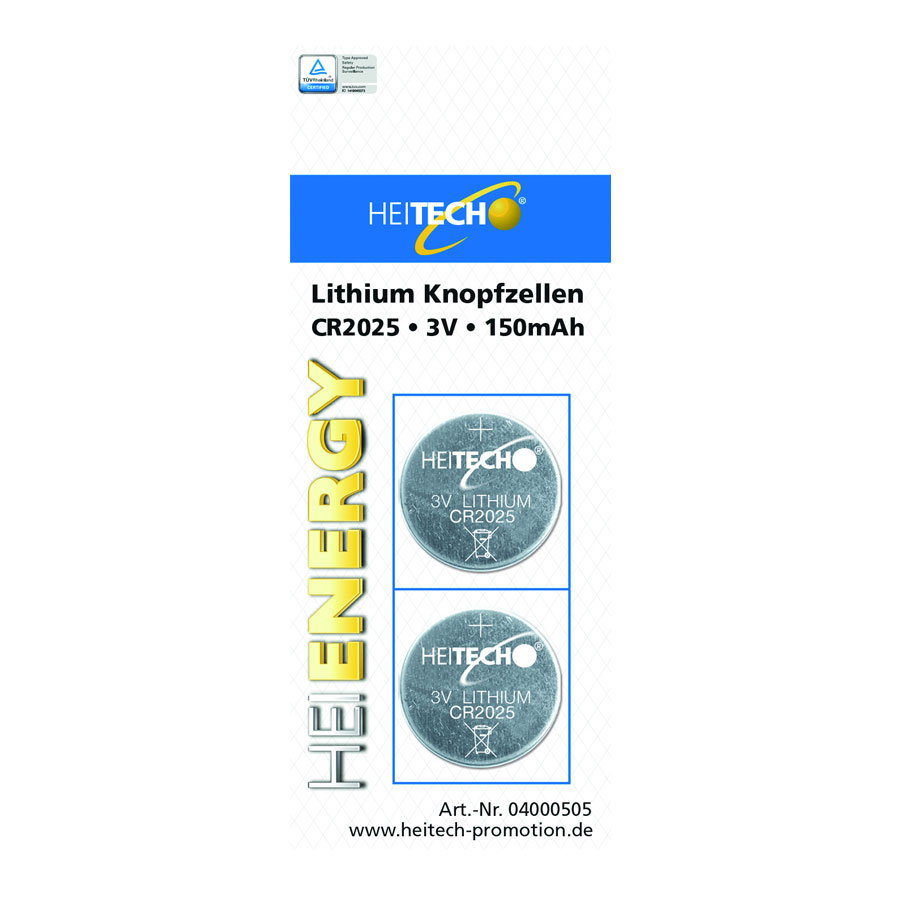 Batterie Knopfzellen 2er Pack Lithium CR2025
