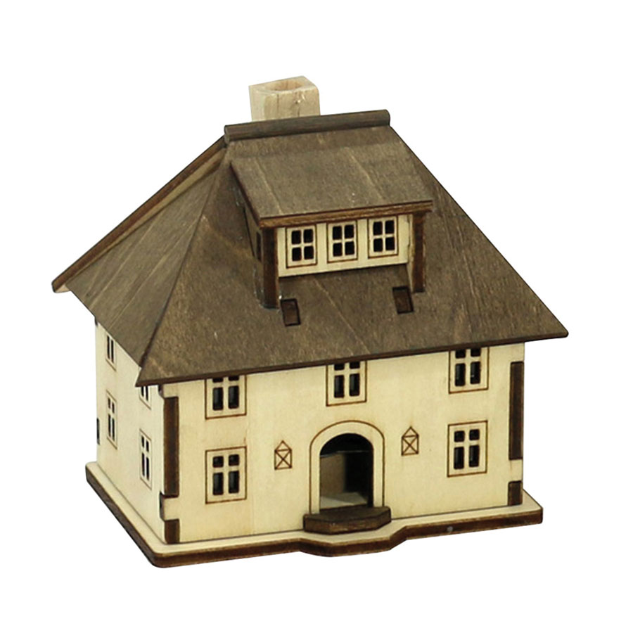Holz Räucherhaus Seiffen grau-beige Sigro