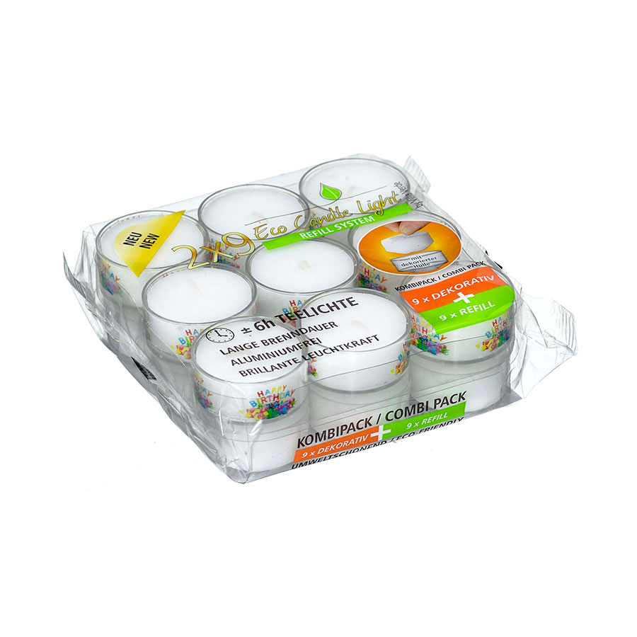 ECL Teelichter Dekor Kombipack 18er Happy Birthday